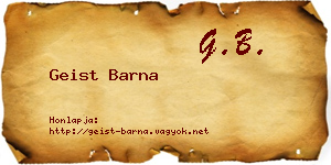 Geist Barna névjegykártya