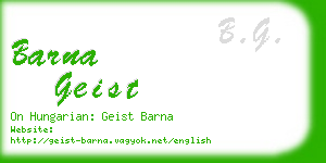 barna geist business card